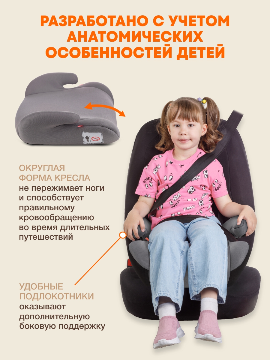 Автокресло ZLATEK Jet 3 (22-36 кг) серебряный - фото 2