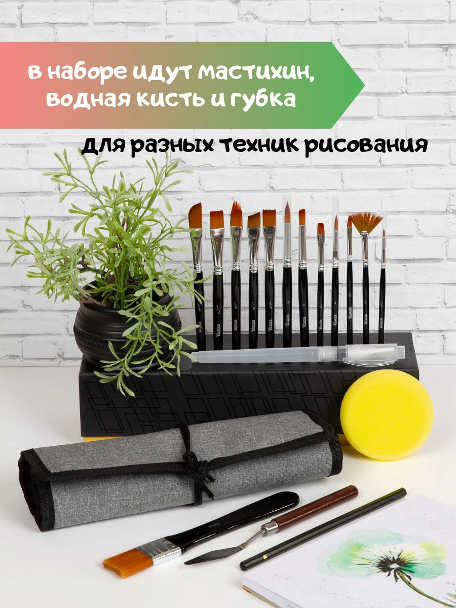 Кисть AXLER 18 шт. (синтетика) - фото 7