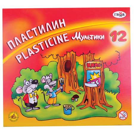 Пластилин ГАММА 12 цв.