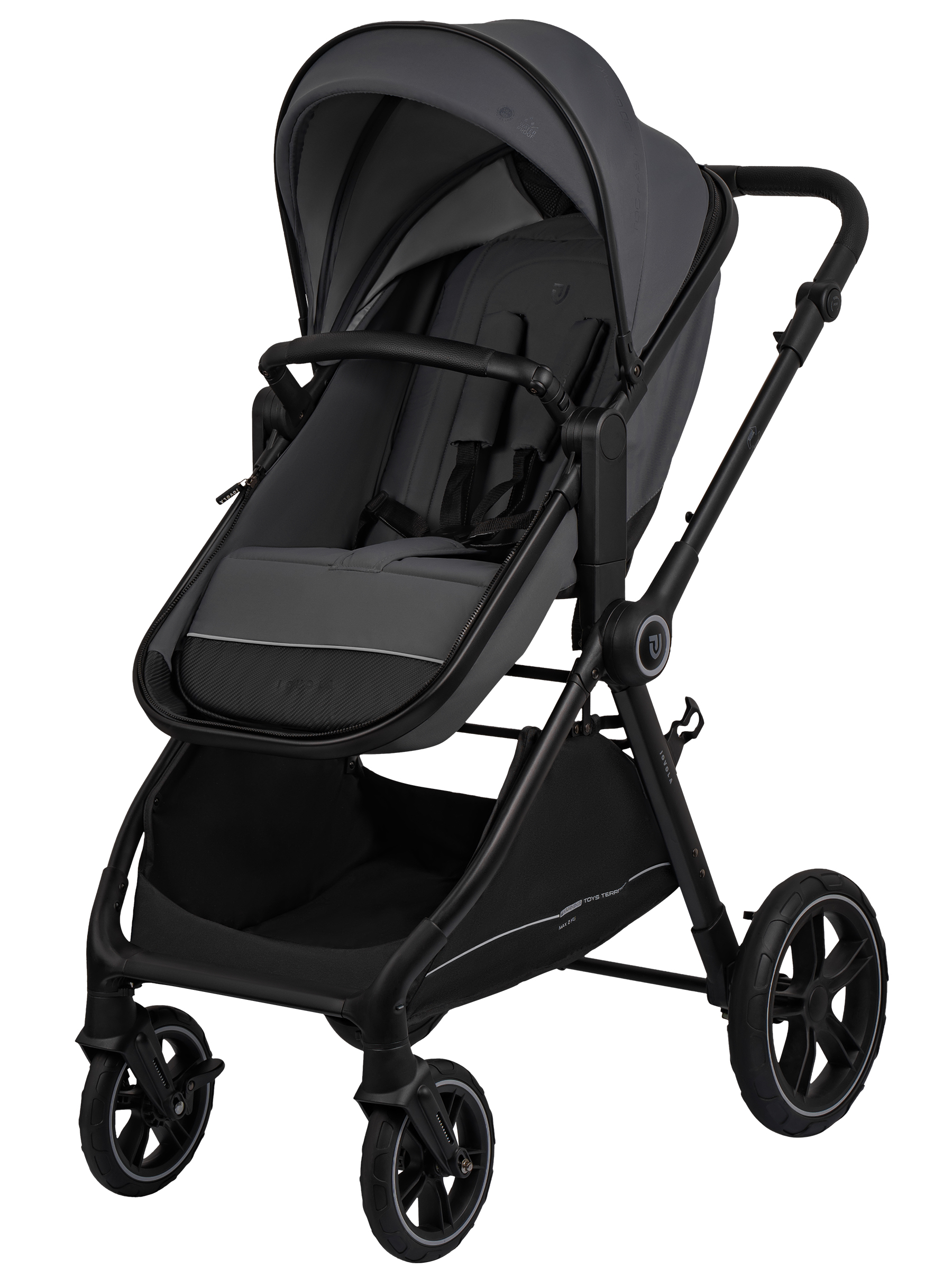 Коляска трансформер JOVOLA Truck, перекидная ручка серый - фото 9