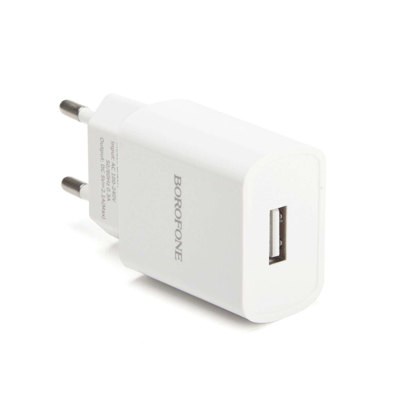 Сетевое зарядное устройство Borofone кабель Lightning 8-pin 1м Белый - фото 3