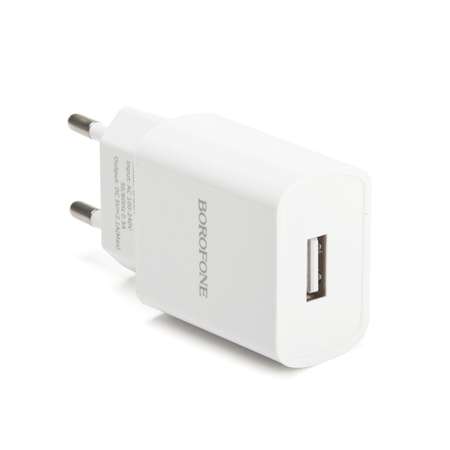 Сетевое зарядное устройство Borofone кабель Lightning 8-pin 1м Белый