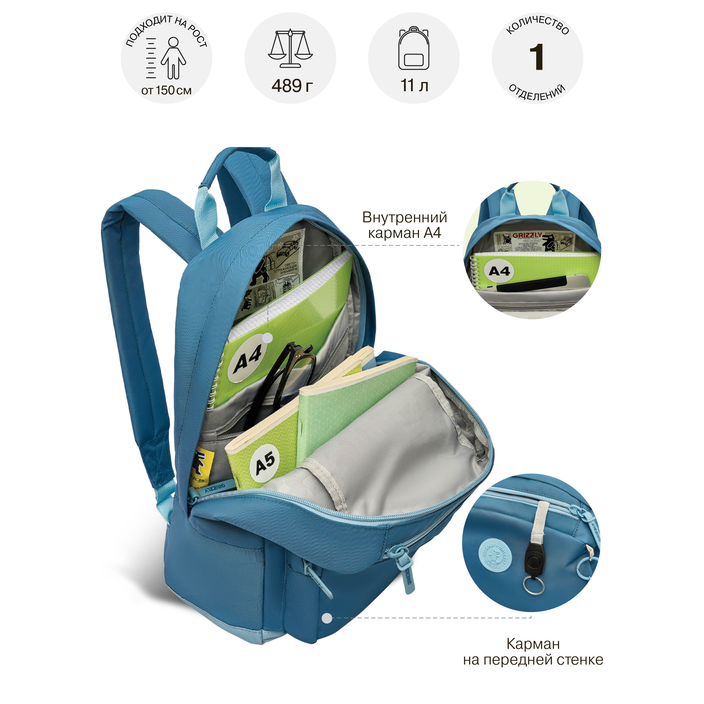 Рюкзак Grizzly для девочки - фото 8