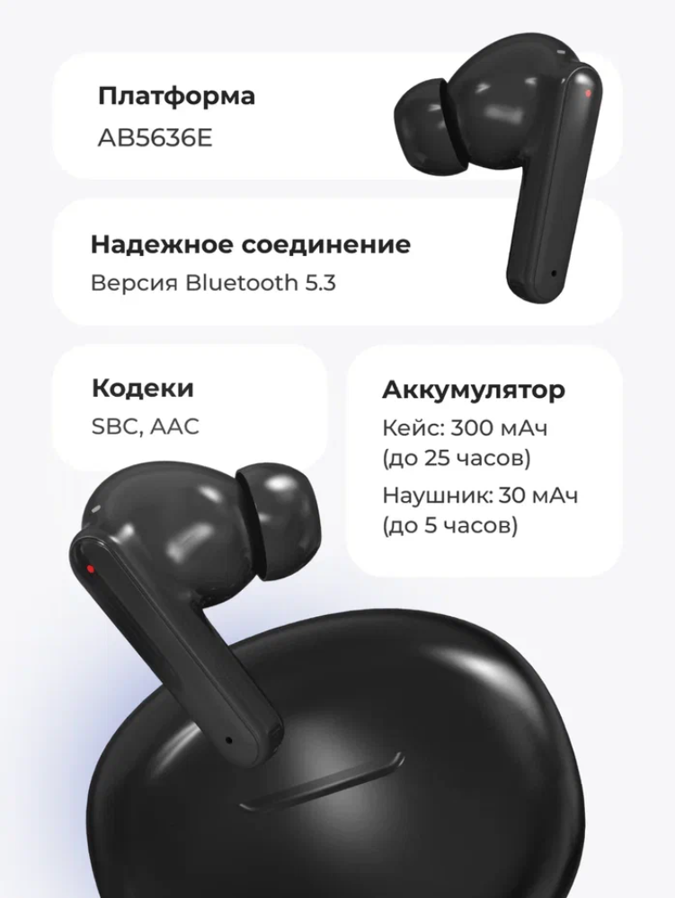 Наушники-вкладыши GEOZON G-S13BLK - фото 2
