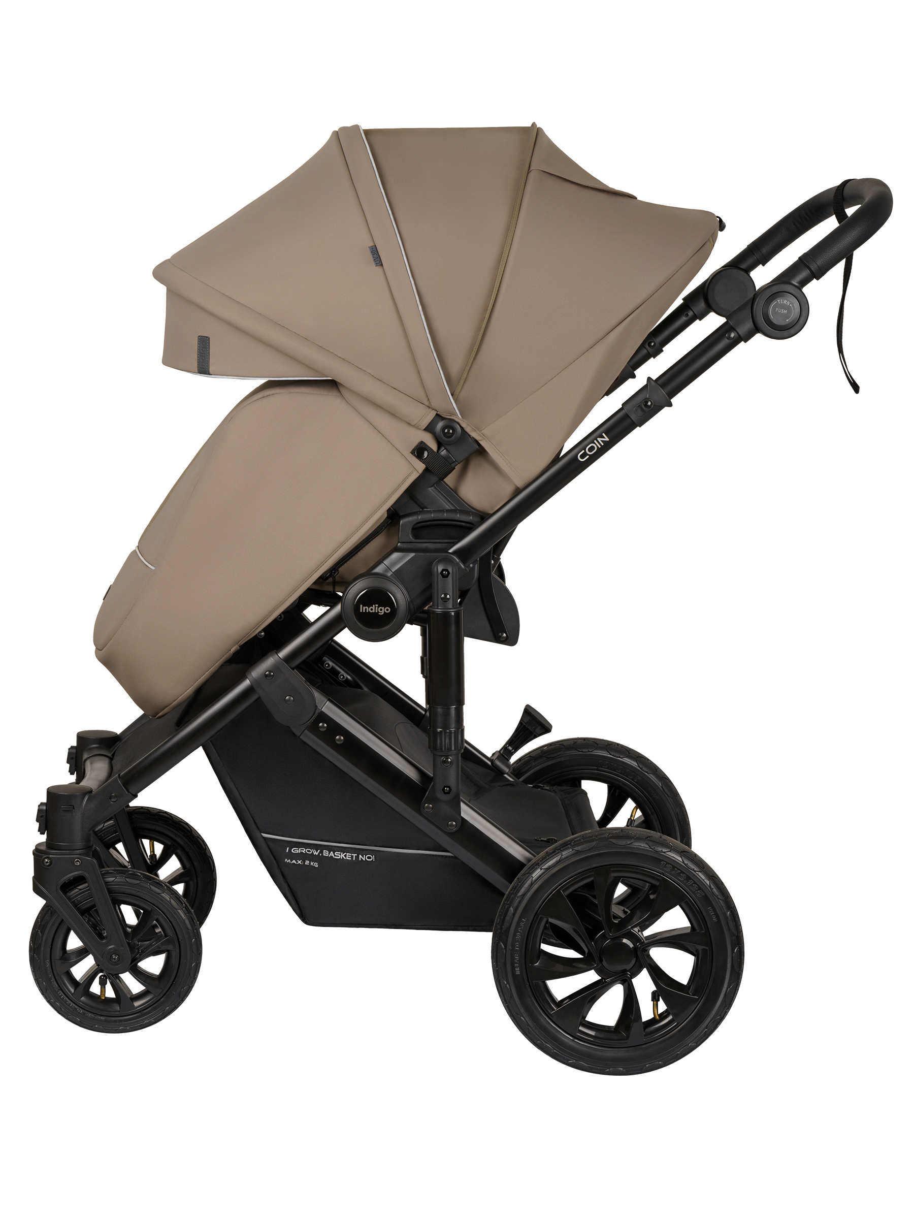 Коляска 3в1 Indigo Coin темно-бежевый - фото 15