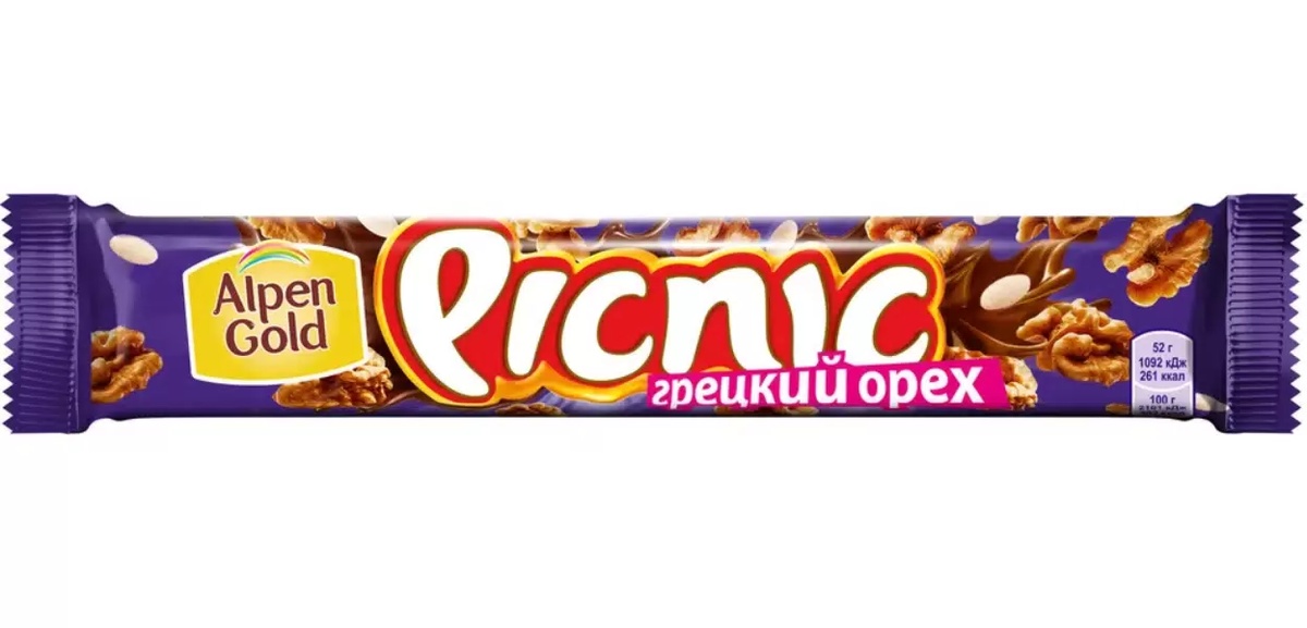 Шоколад Picnic орех/карамель/вафли/возд.рис 52г - фото 1