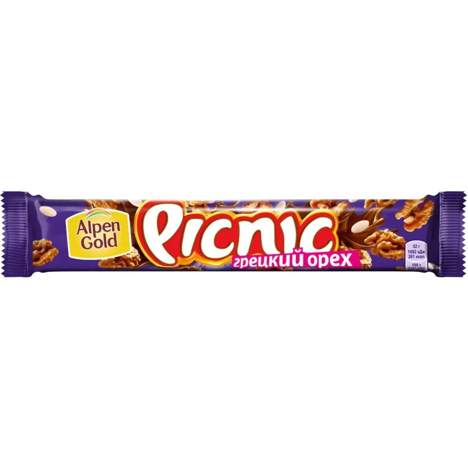 Шоколад Picnic орех/карамель/вафли/возд.рис 52г - фото 1