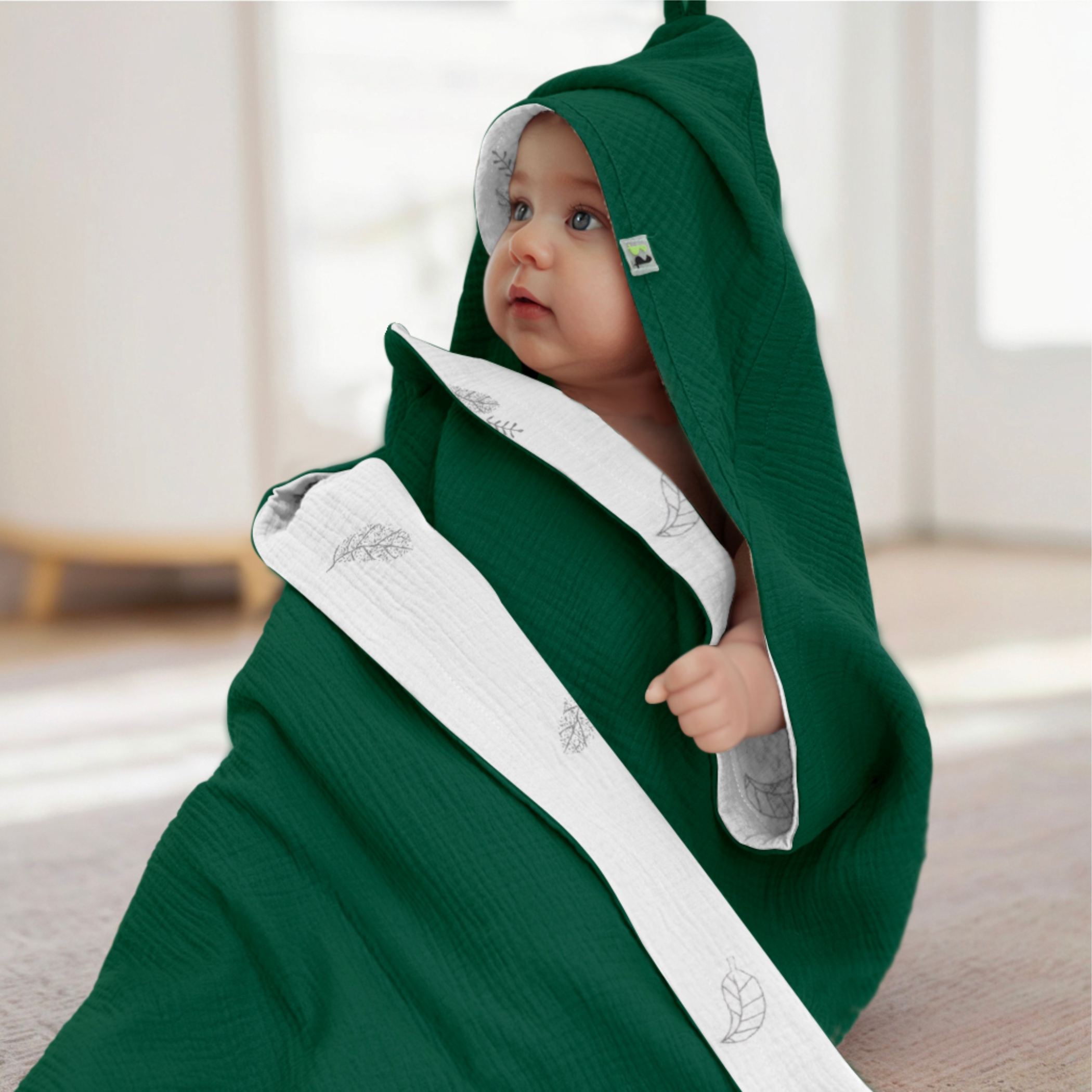 Полотенце уголок Фабрика Бамбук с капюшоном (уголком) 98 x 98 см - фото 4