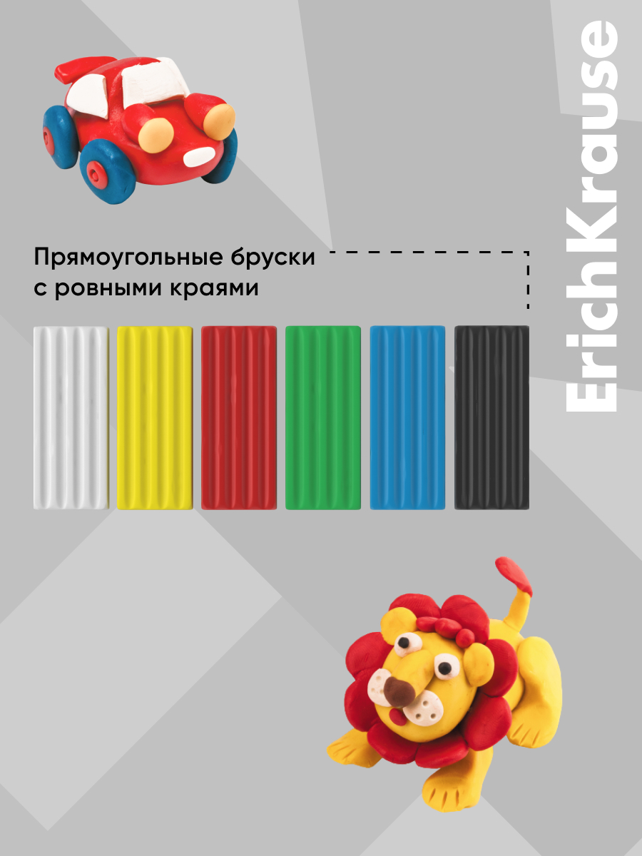 Пластилин ErichKrause Классический 6 цв. - фото 4