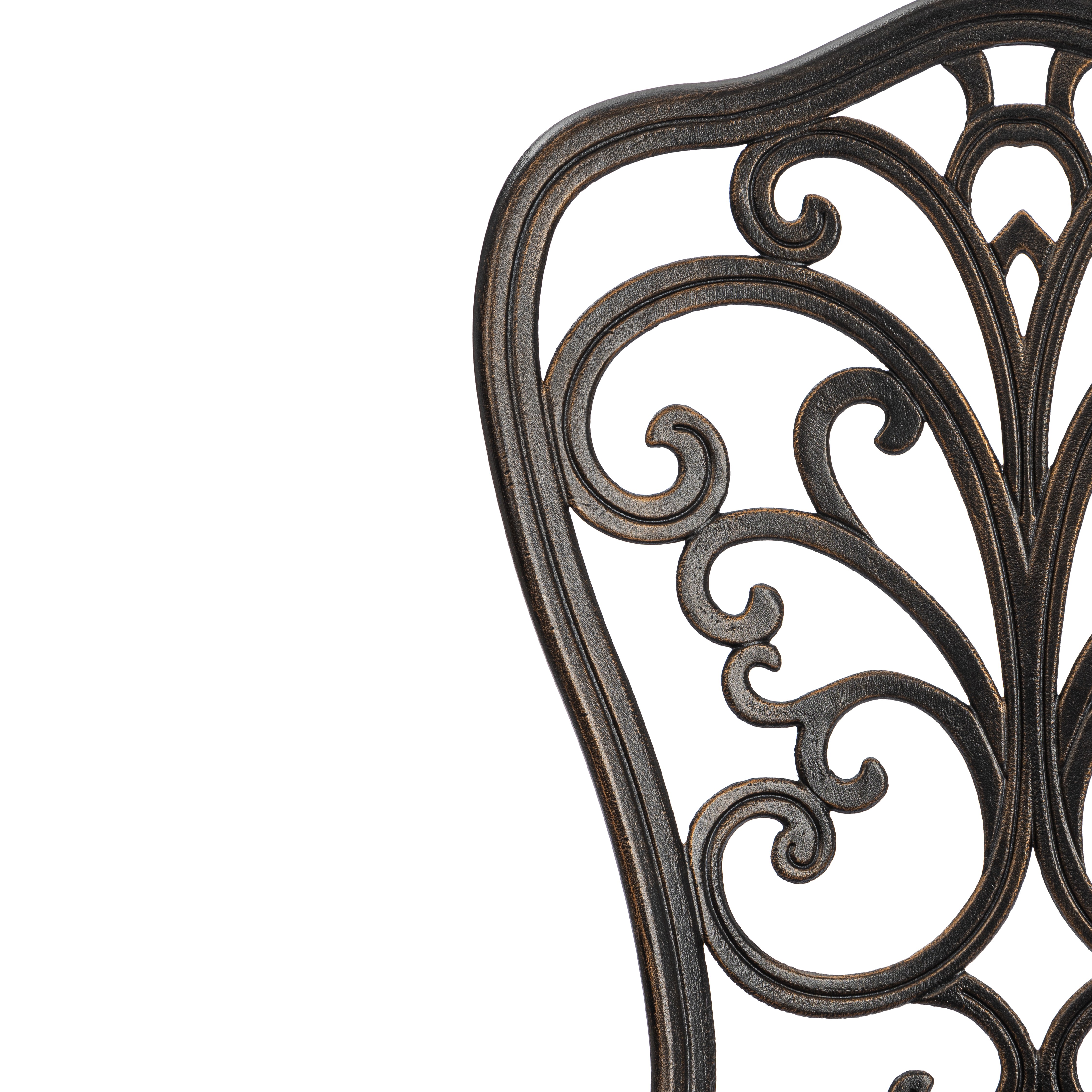 Комплект садовой мебели TETCHAIR Романс (стол+2 стула), алюминиевый сплав, D60/H67, 53х41х89см, бронзовый - фото 10