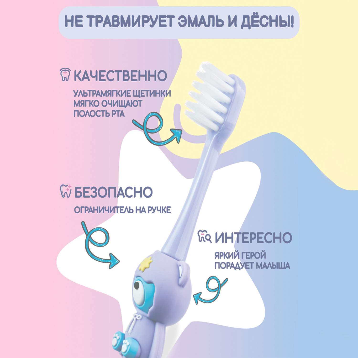 Зубная щетка классическая LONGA VITA от 2 лет в ассортименте - фото 6