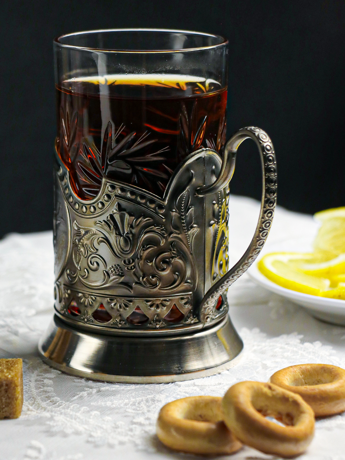 Подстаканник со стаканом Кольчугинский мельхиор Три Богатыря никелированный с чернением - фото 12