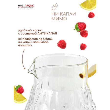 Графин стеклянный жаропрочный Multistore для холодных и горячих напитков 1650 мл