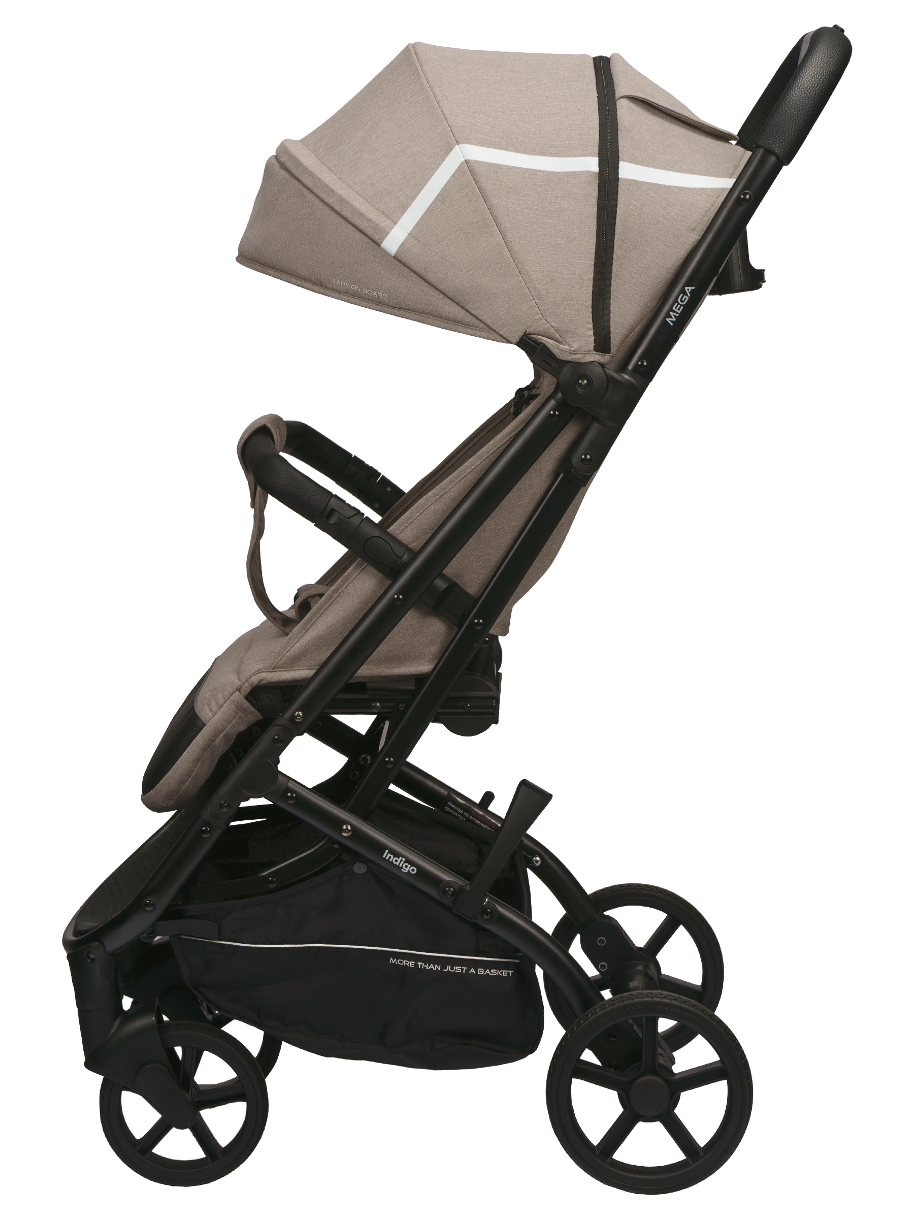 Коляска прогулочная Indigo Mega бежевый - фото 12