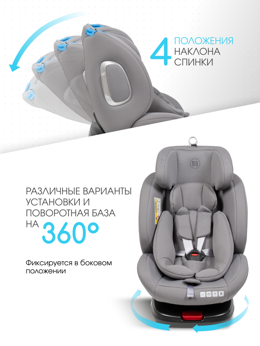 Автокресло Farfello YB102A Isofix 0+/1/2/3 (0-36 кг) серый - фото 2
