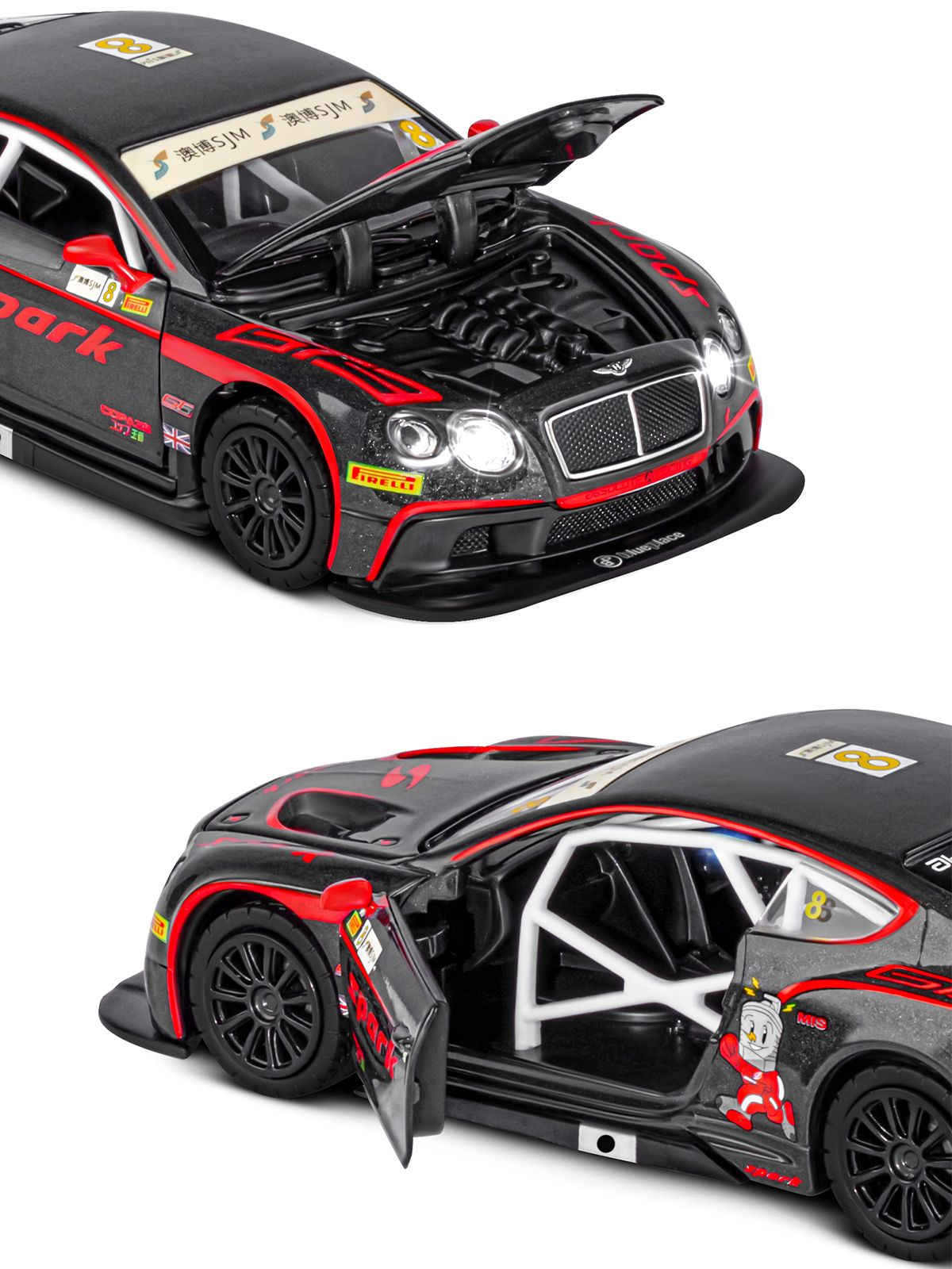 Автомобиль АВТОпанорама Bentley Continental GT3 1:32 JB1251407 - фото 9