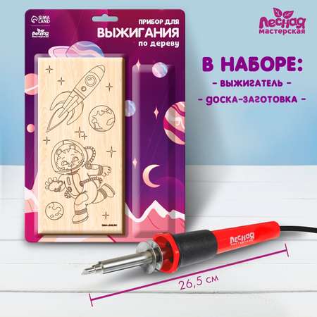 Набор Sima-Land для выжигания и росписи по дереву «Космос»
