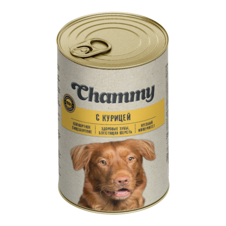 Корм для собак Chammy 415г с курицей в соусе консервированный