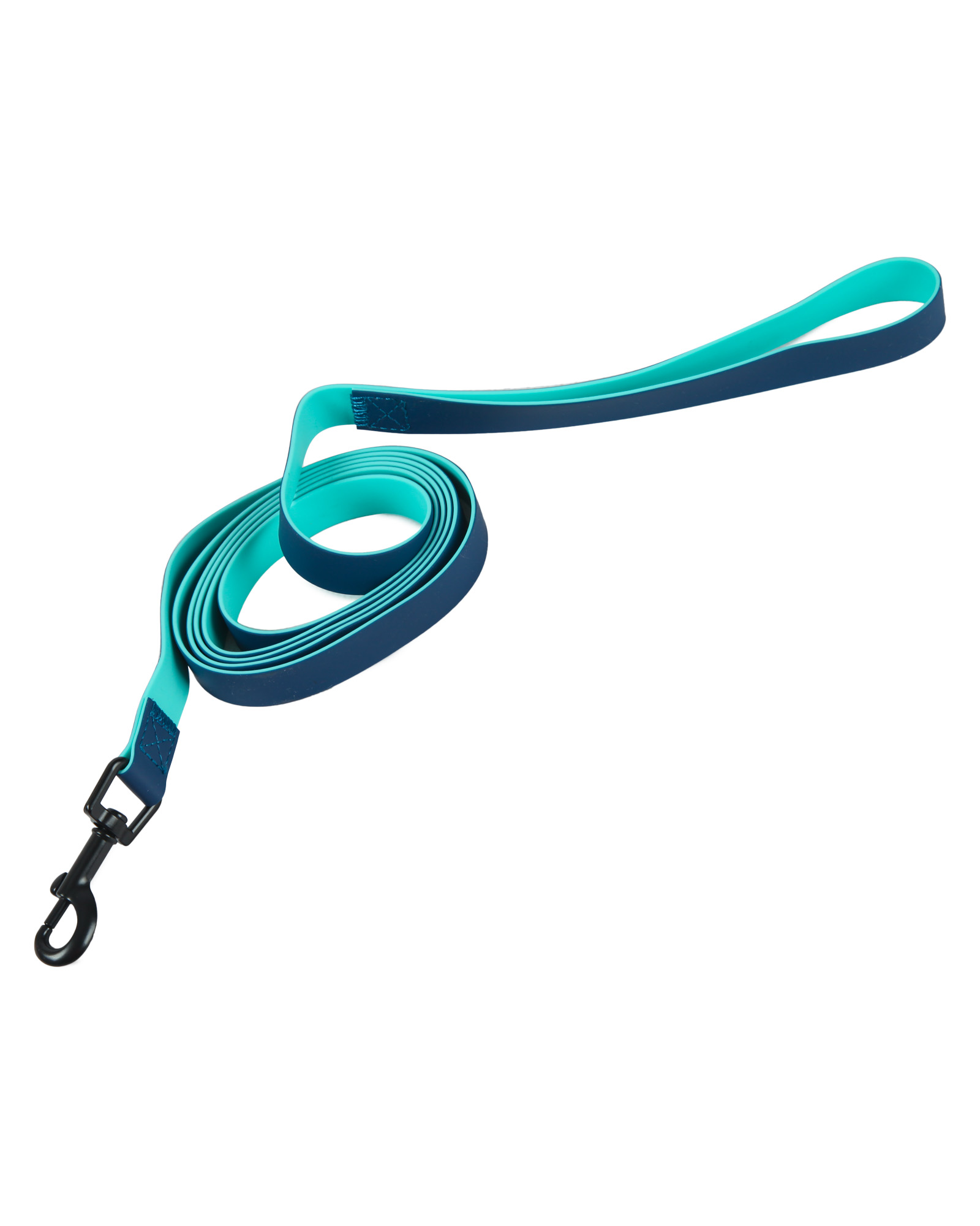 Поводок для собакaks Barbaks двухцветный голубо-синий водостойкий ПВХ 2.0*120см - фото 2