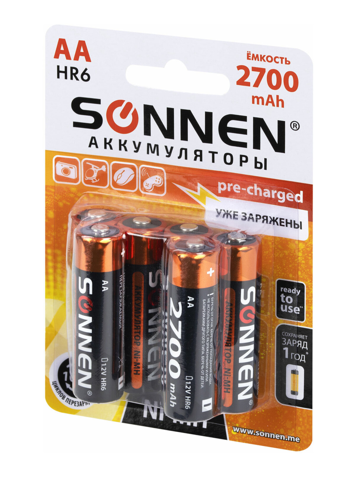 Батарейки аккумуляторные Sonnen АА пальчиковые 6 штук заряжаемые - фото 8