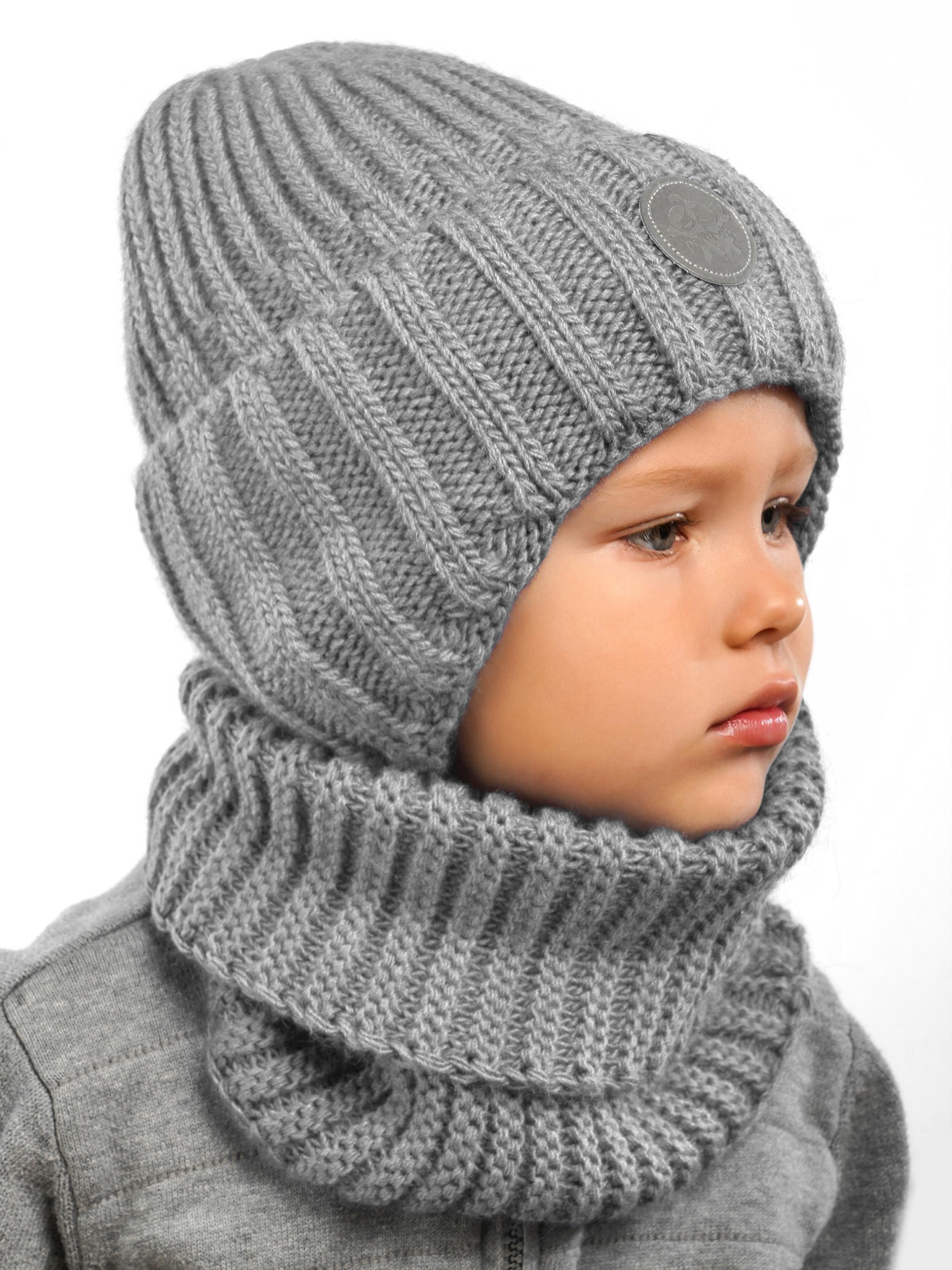 Шапка и снуд ПриКиндер U-W_234170 Цвет: Серый - фото 12