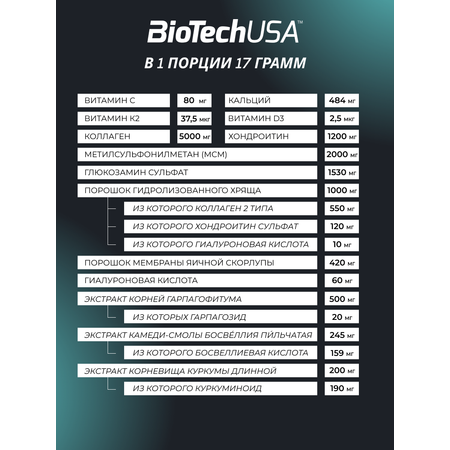 Хондропротектор BiotechUSA Arthro Guard 340 г. Тропические фрукты