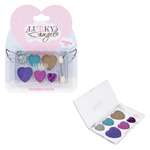 Тени для век LUKKY Angel с блёстками Разноцветные Сердечки 6 цветов 6 г