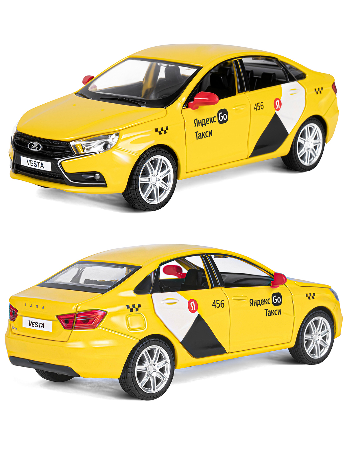 Автомобиль Яндекс GO LADA Vesta Такси озвучено Алисой 1:24 желтый JB1251345/Яндекс GO - фото 8