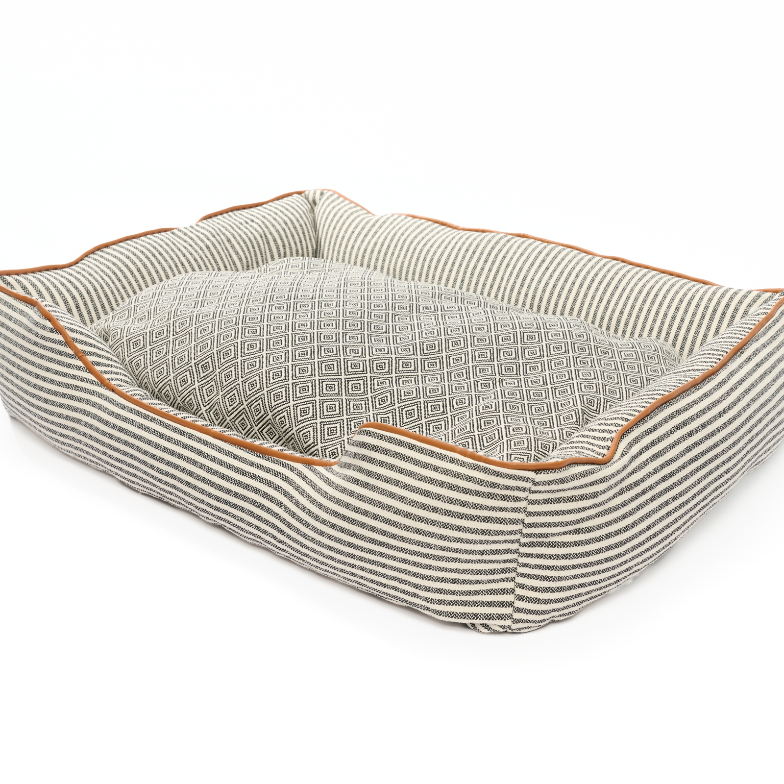 Лежанка для животных Не один дома Stripe Dream M 61*48*18см черно-белый - фото 1