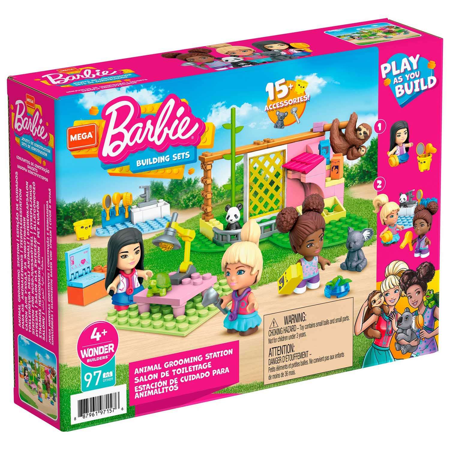 Конструктор Mega Construx Barbie Салон для животных блочный - фото 4