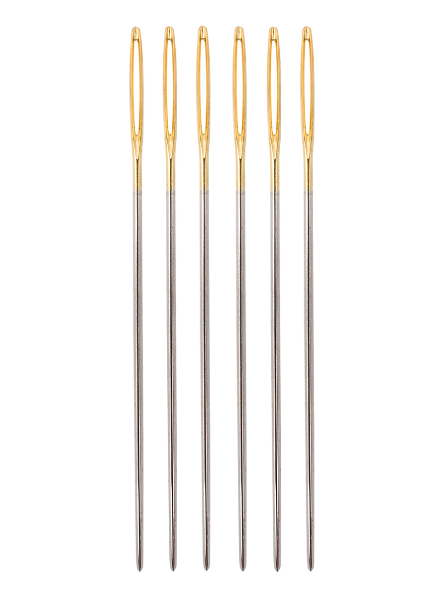 Иглы Hobby Pro ручные гобеленовые с золотым вытянутым ушком тупым концом № 26 6 шт - фото 6