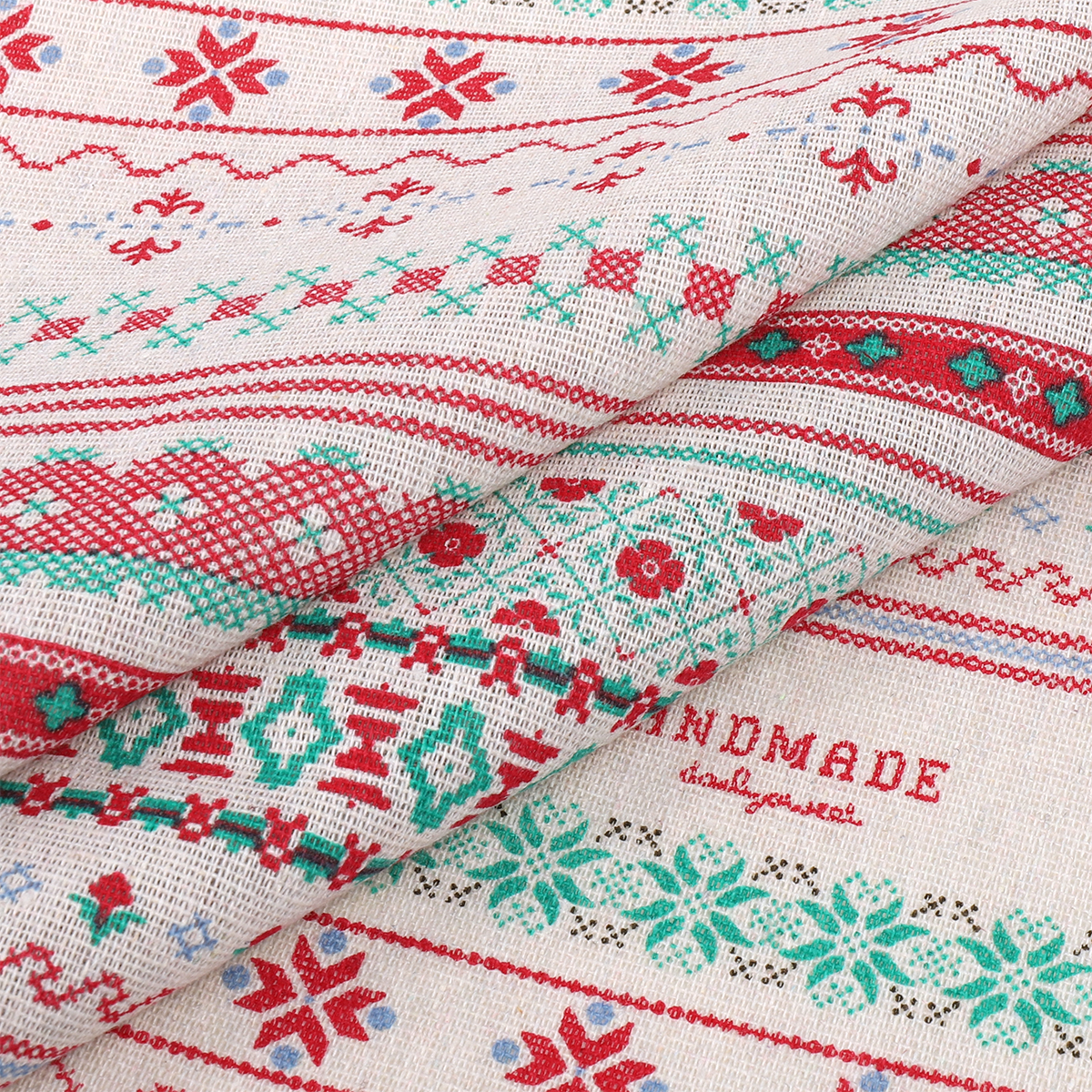 Ткань лен TBY с орнаментом 1.5 х 3 м, цвет бежевый - фото 2