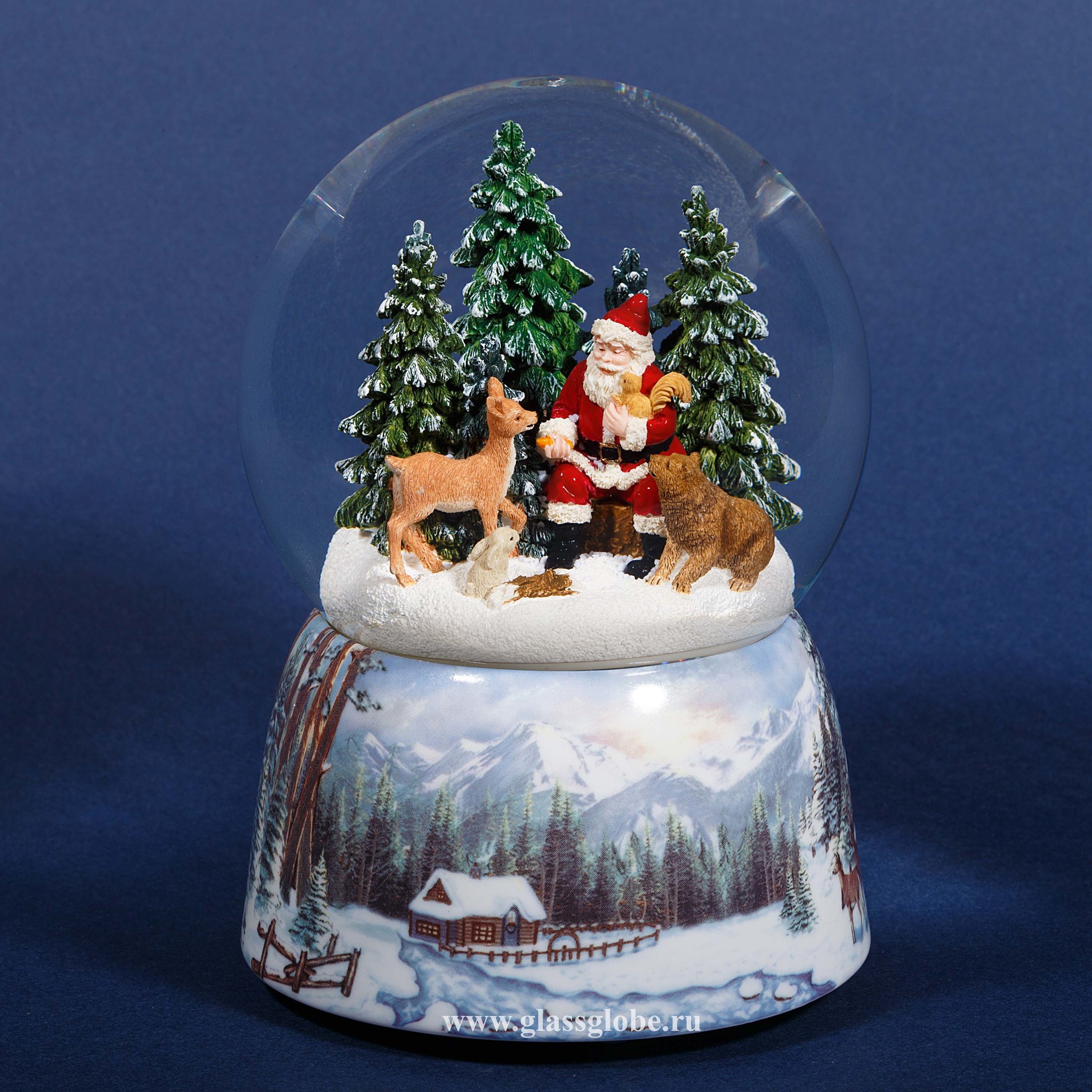 Стеклянный снежный шар Glassglobe Добрый Дедушка Мороз - фото 2