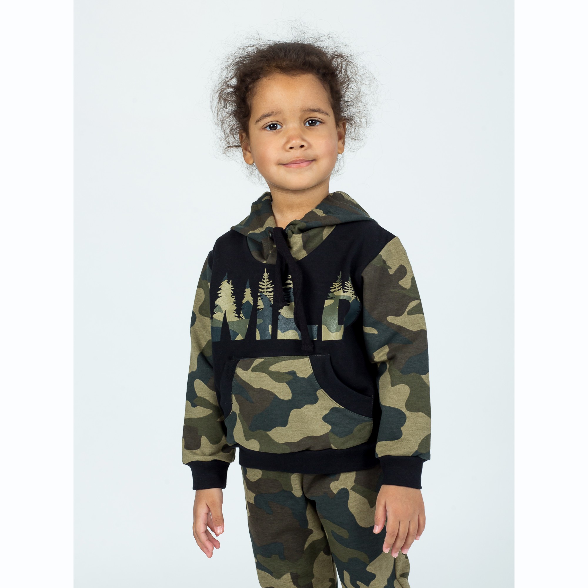 Костюм спортивный KiMMi Baby КБ-1308747 хаки черный лес - фото 16