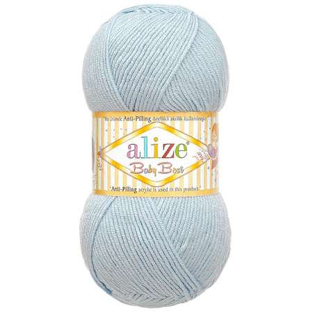 Пряжа для вязания Alize baby best бамбук акрил с эффектом антипиллинг 100 г 240 м 40 голубой 5 мотков