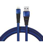 Кабель REXANT USB - Lightning 1 метр в синей нейлоновой оплетке