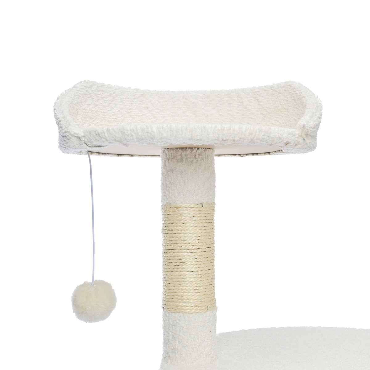 Дом-когтеточка для кошек Не один дома Boucle белый 45*45*112см - фото 4