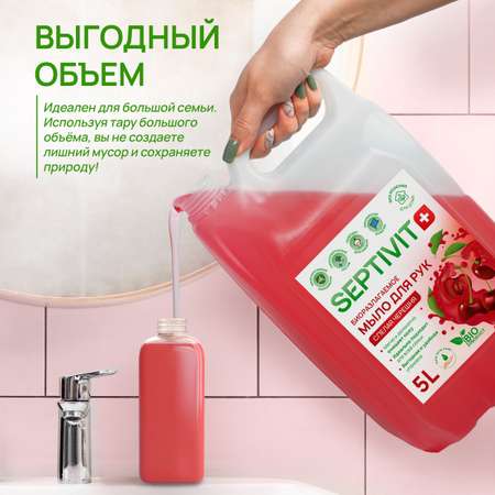 Мыло жидкое SEPTIVIT Спелая черешня 5200 г 5000 мл