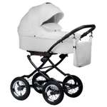 Коляска 2в1 Indigo Barbara Eco Classic кожа белый