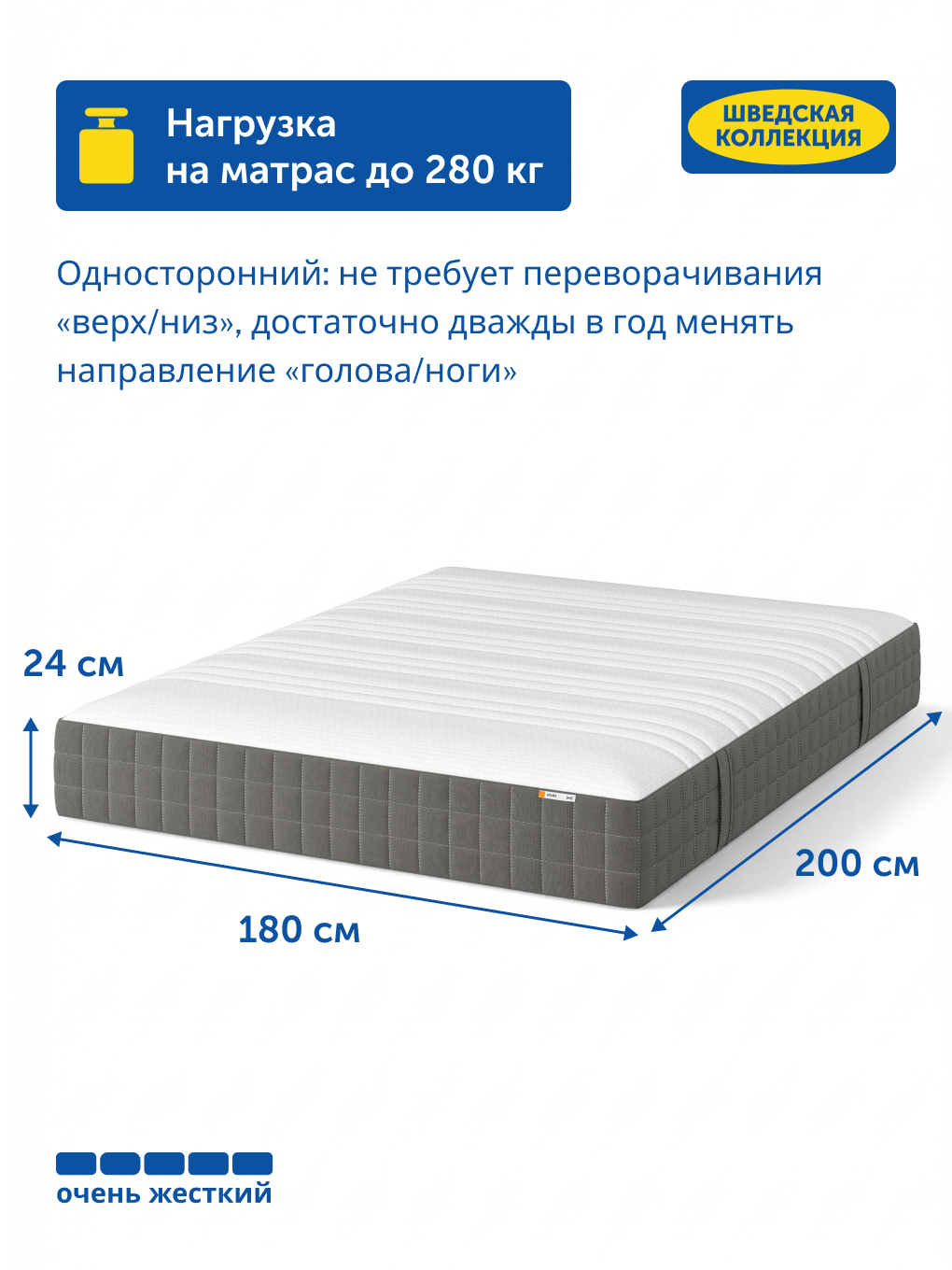 Матрас IKEA Ховаг Экстра Фирм 180х200 - фото 4