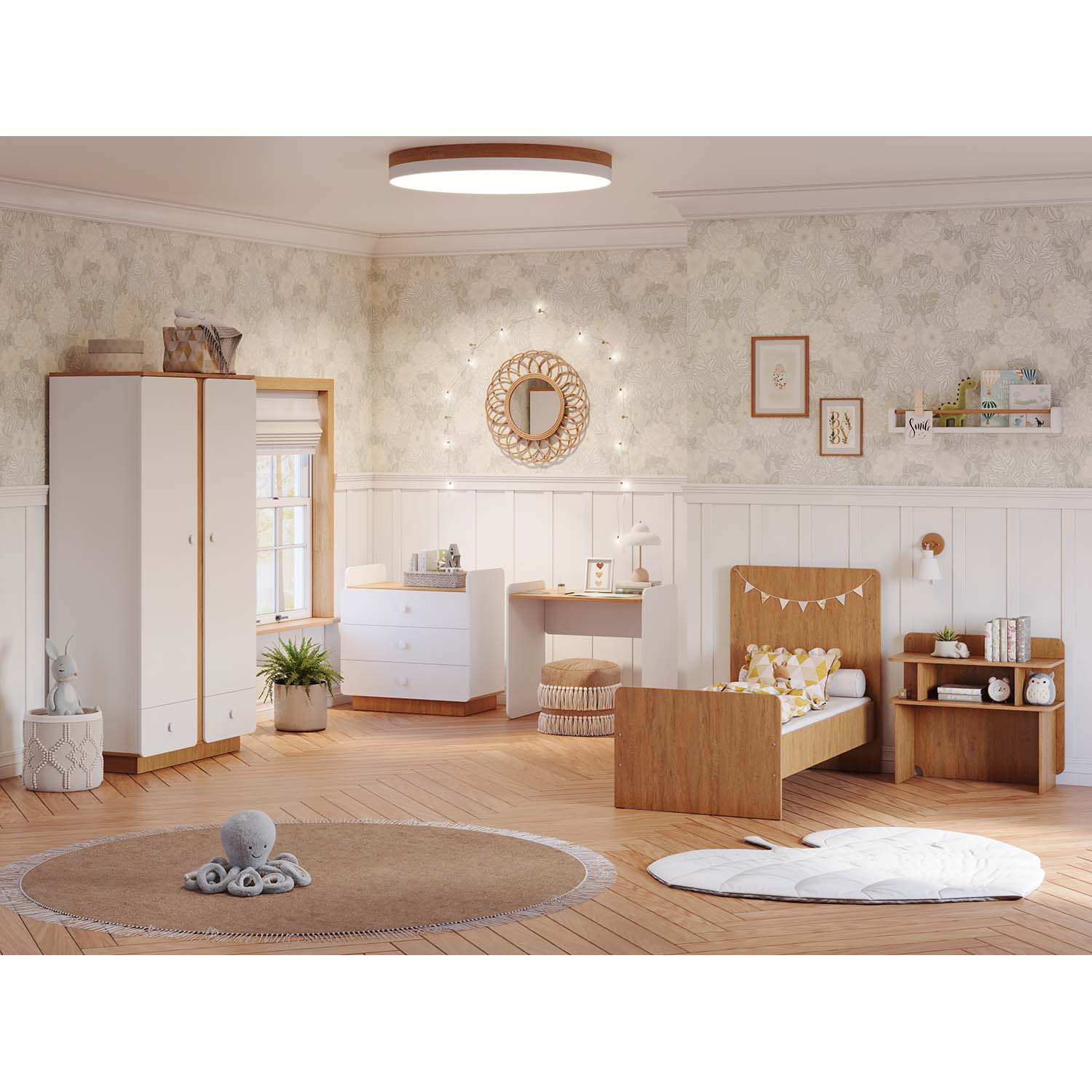 Детская кроватка Polini kids Ameli прямоугольная, без маятника (белый, дуб сонома) - фото 32
