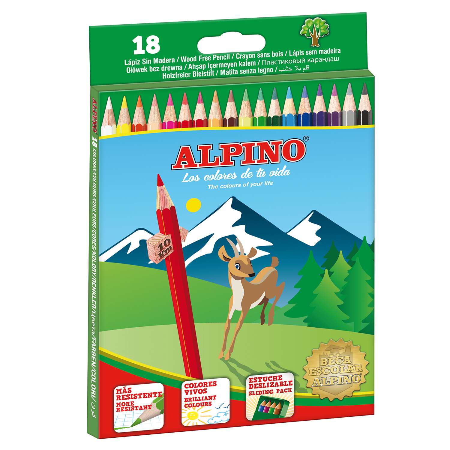 Карандаши цветные ALPINO 18 шт. - фото 1