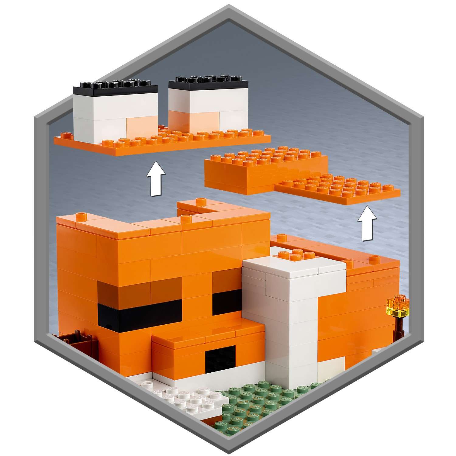Конструктор LEGO Minecraft Лисья хижина блочный - фото 6