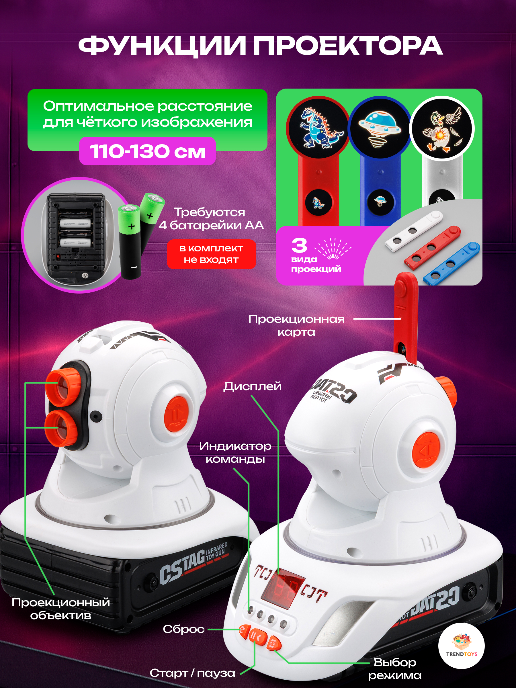 Бластер TrendToys с проектором - фото 5