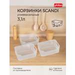 Комплект корзинок Phibo универсальных Scandi 240x170x90 мм 3.1л 3шт бесцветный