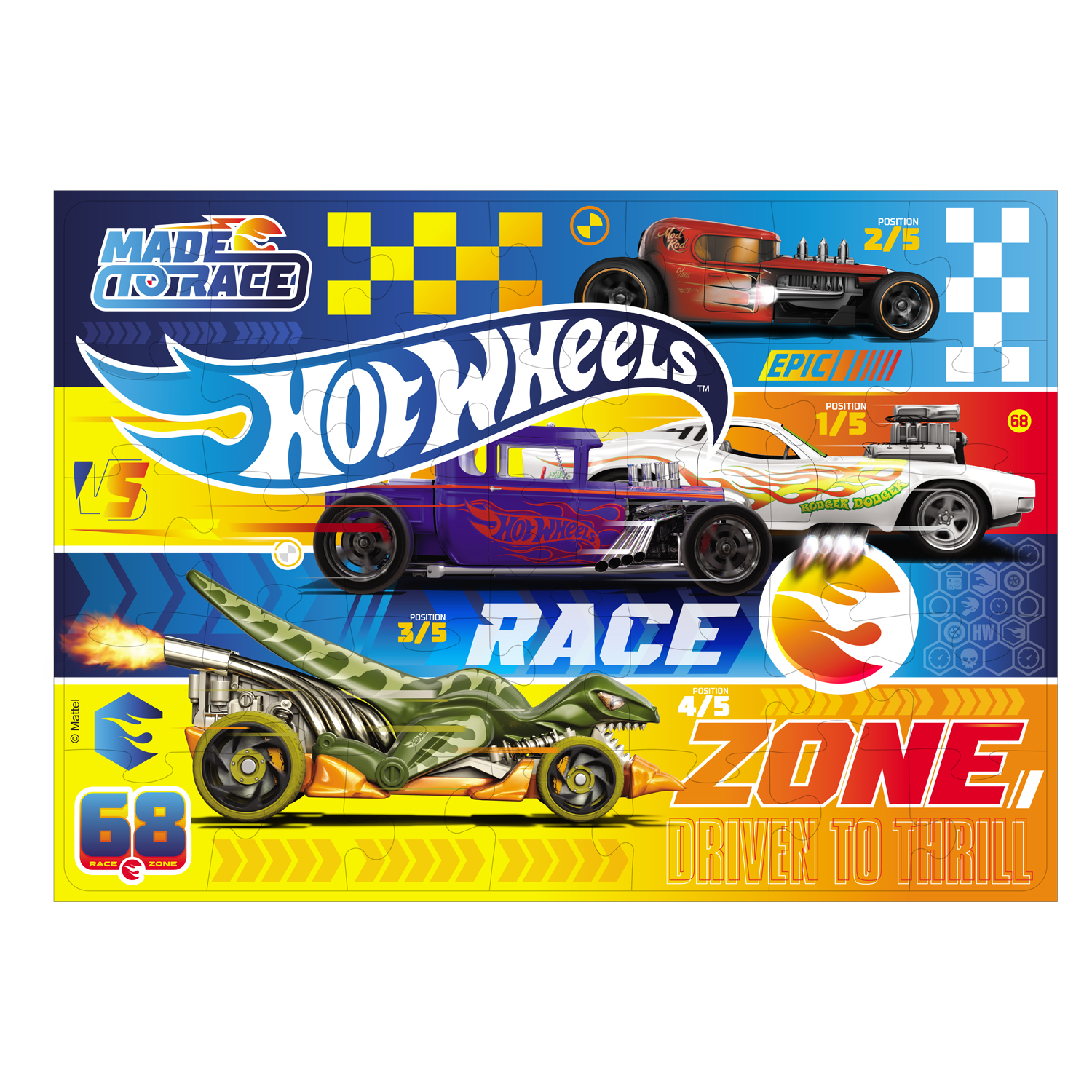 Пазл ORIGAMI Hot Wheels классический в ассортименте - фото 5