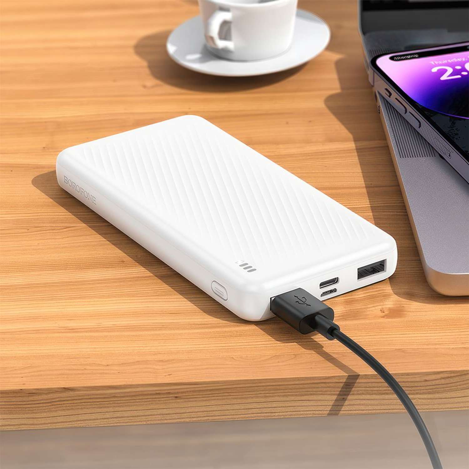 Внешний АКБ Borofone BJ55 Graceful 10000mAh 2xUSB 1xUSB-C 2А Li-Pol белый - фото 2