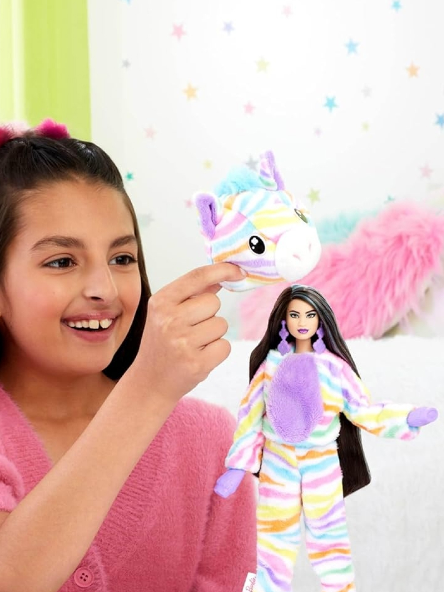 Кукла модельная Barbie Cutie Reveal Барби в костюме - зебра тубус высота 29 см HRK39 - фото 2
