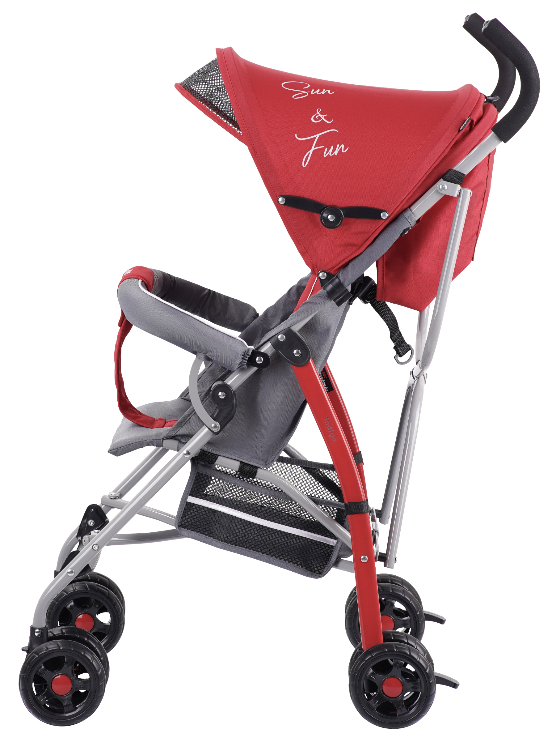 Коляска прогулочная Indigo Bono красный - фото 12