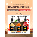 Набор сиропов SPOOM Имбирь Облепиха Ваниль для чая и кофе 3 шт по 250 мл и 3 помпы